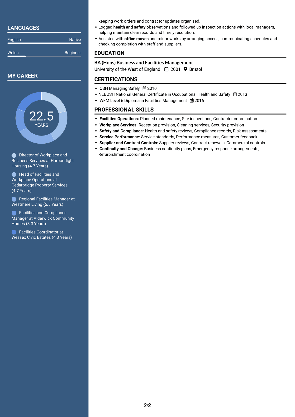 CV example — page 2