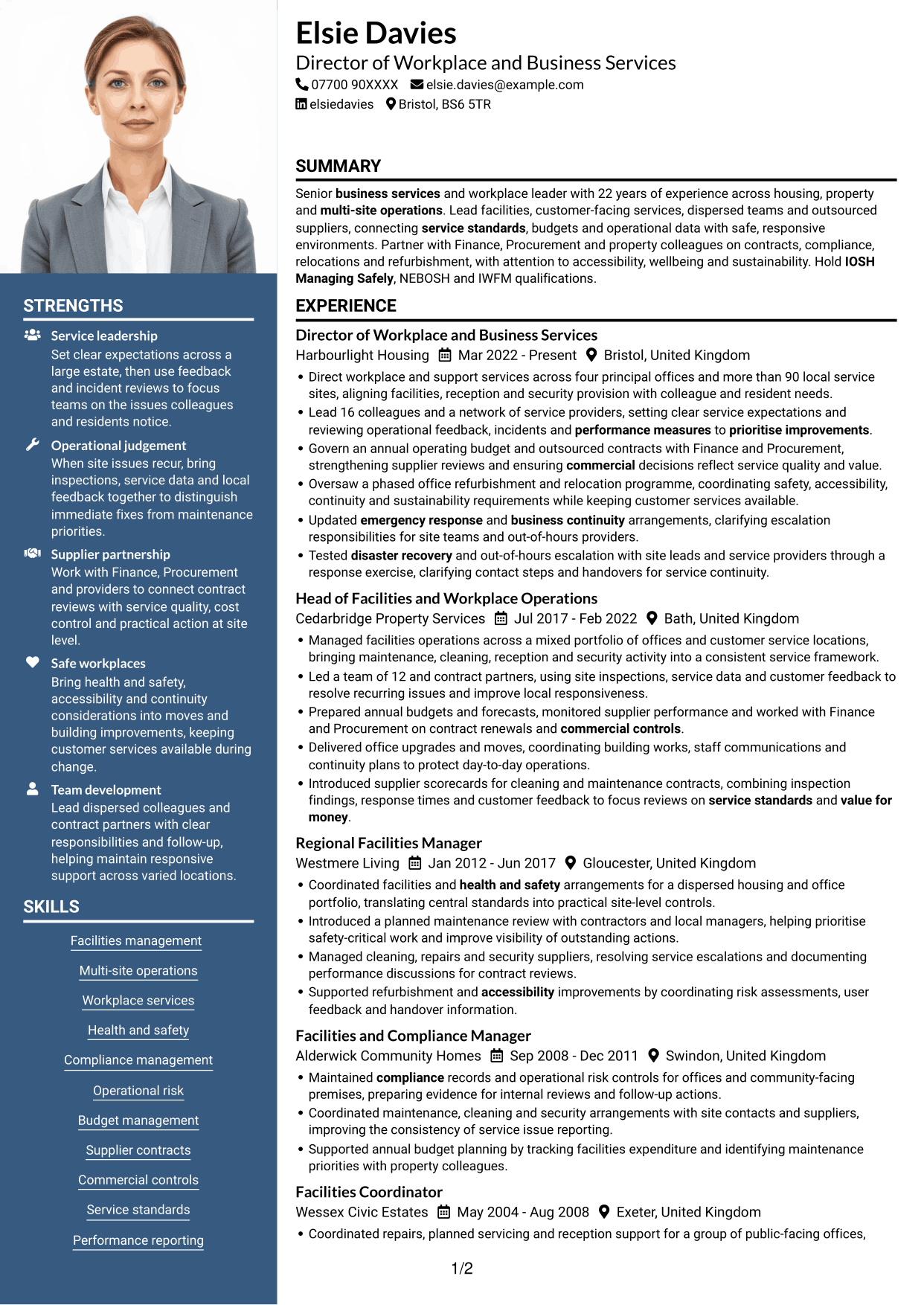 CV example — page 1