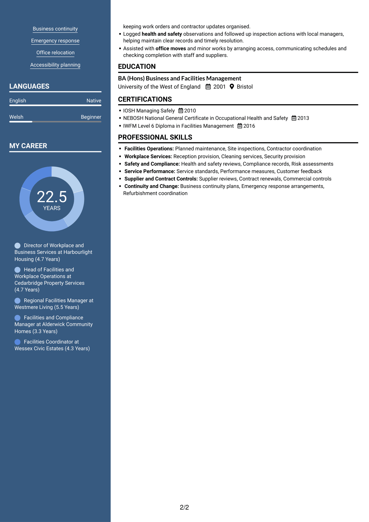 CV example — page 2