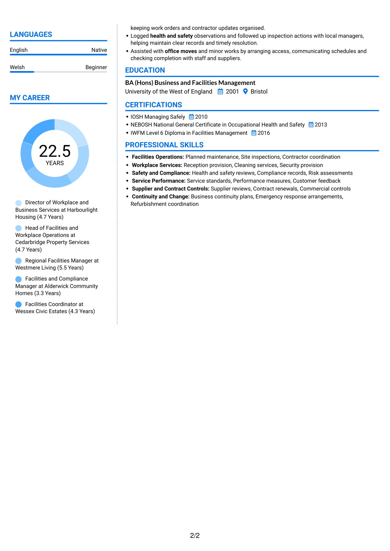 CV example — page 2