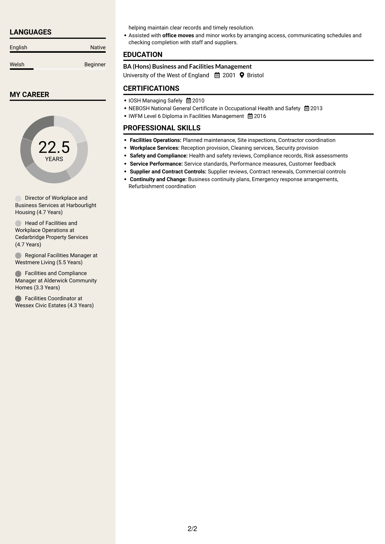 CV example — page 2