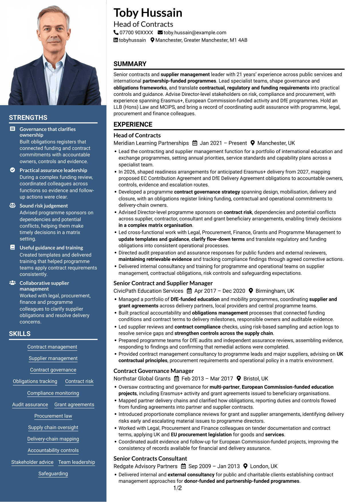 CV example — page 1