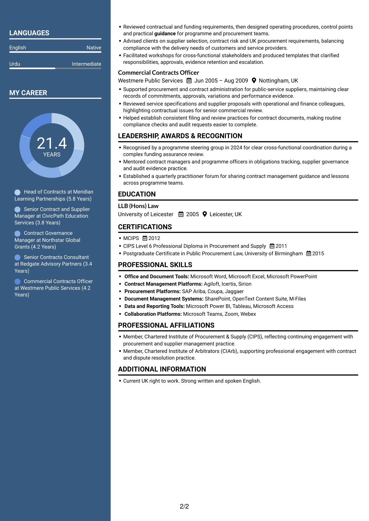 CV example — page 2