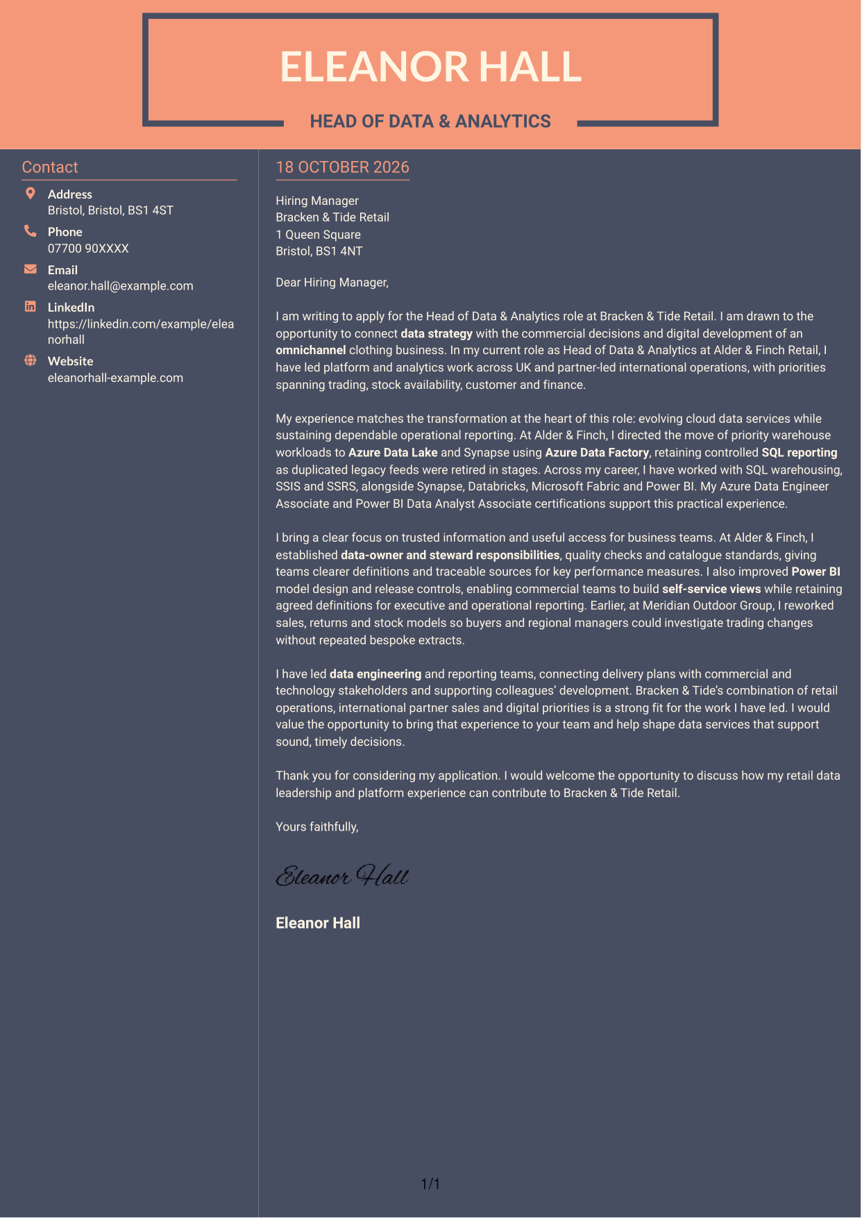 Cover letter example — page 1
