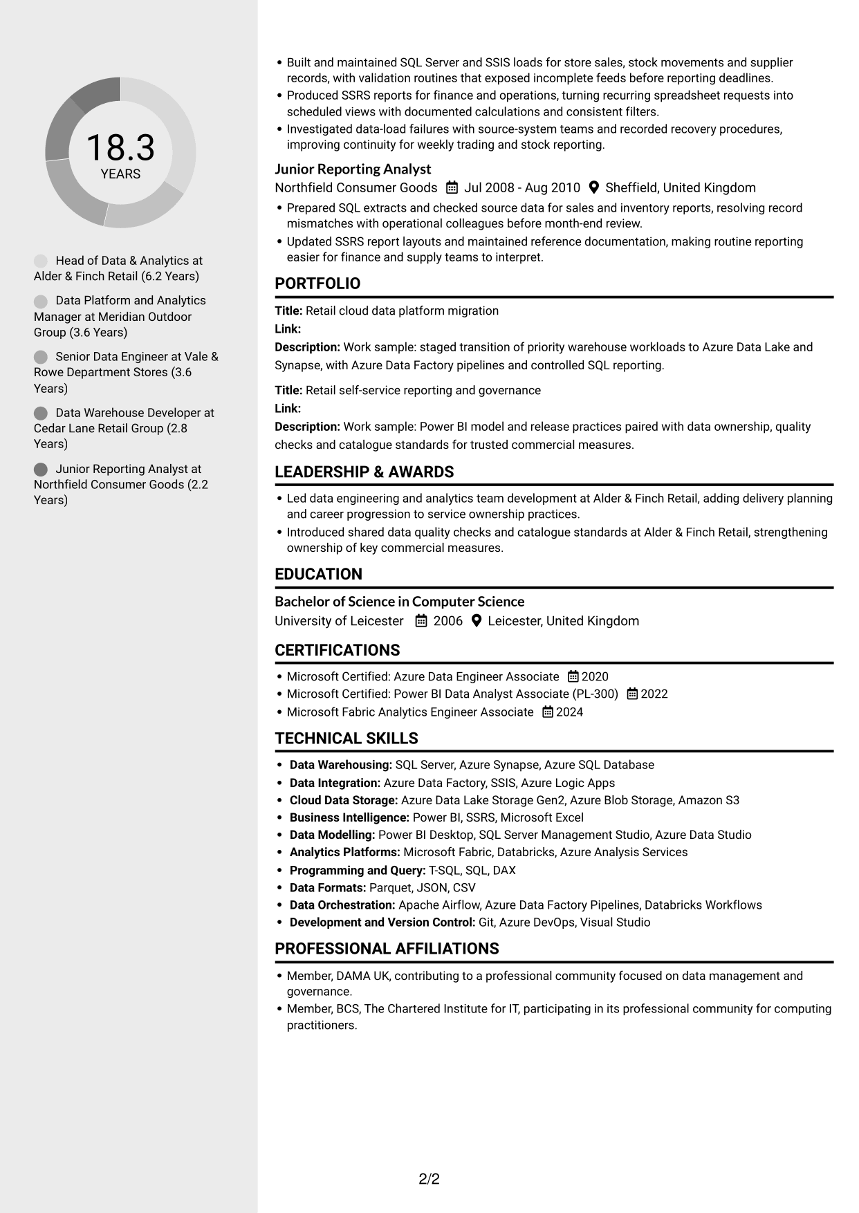 CV example — page 2