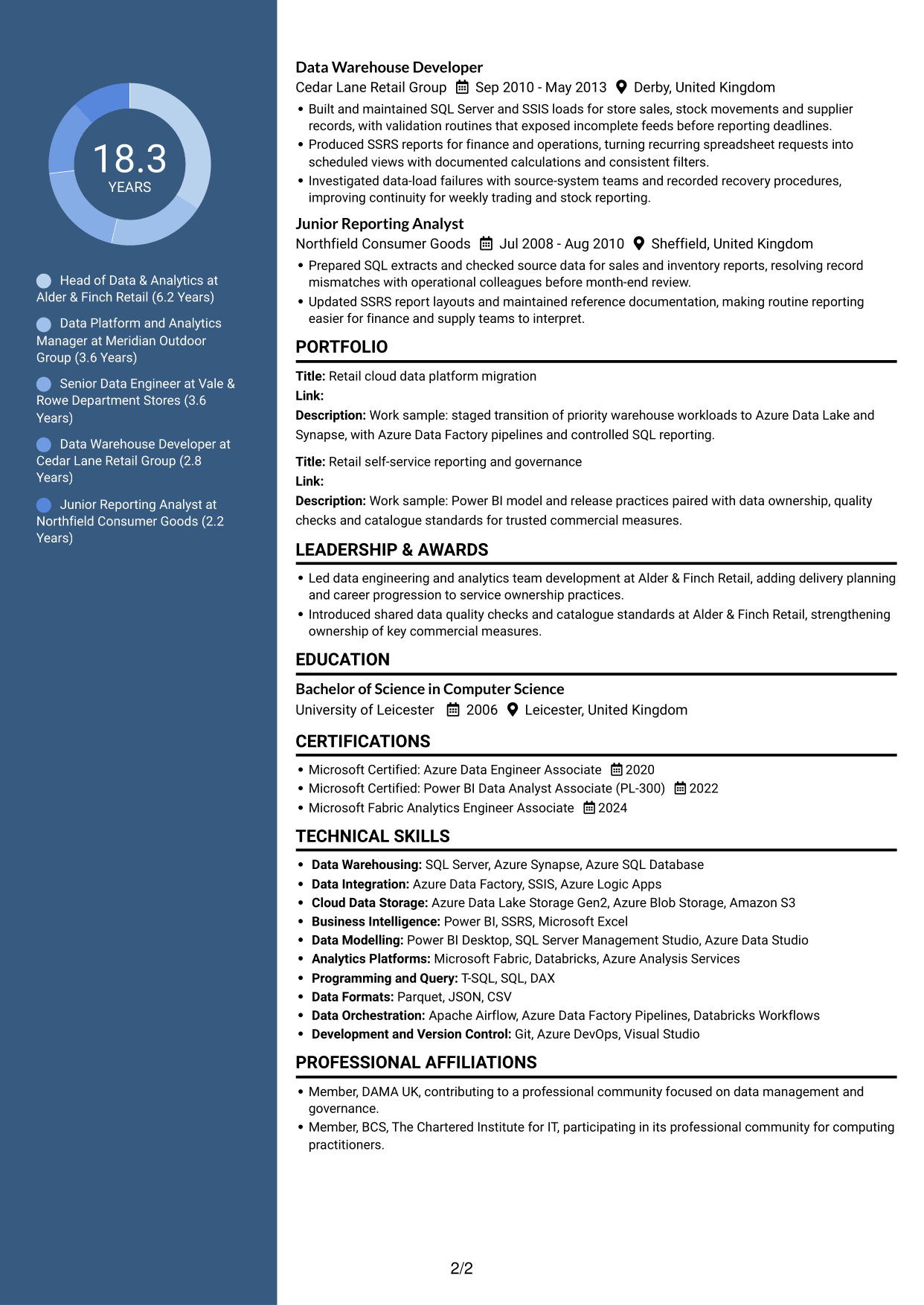 CV example — page 2
