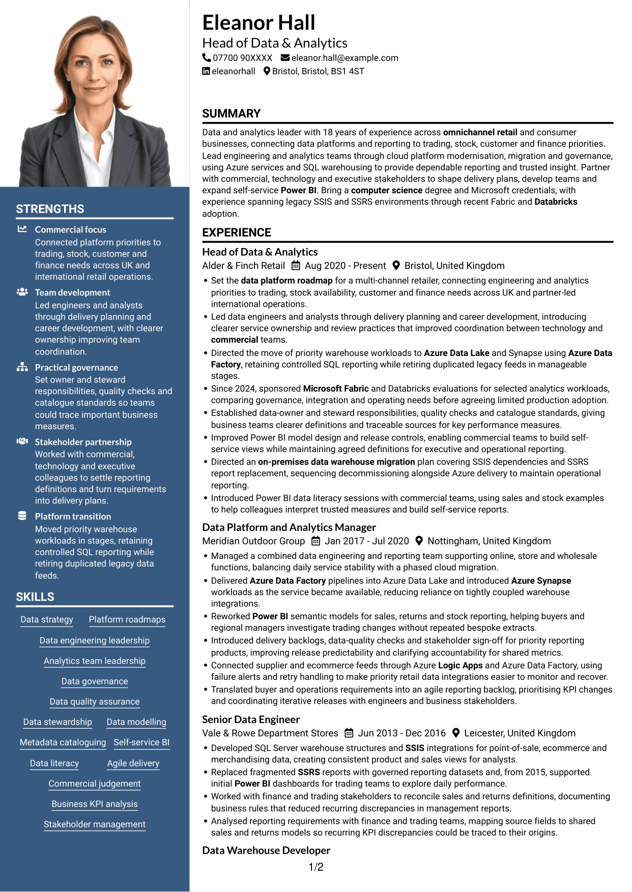 CV example — page 1