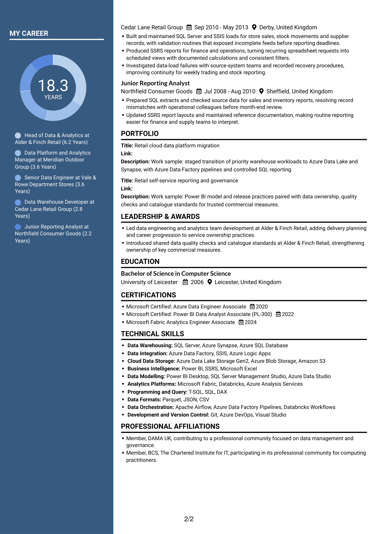 CV example — page 2