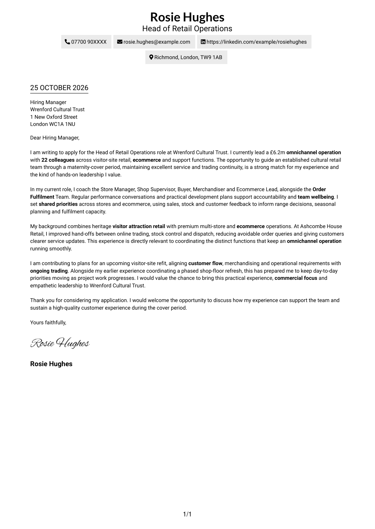 Cover letter example — page 1