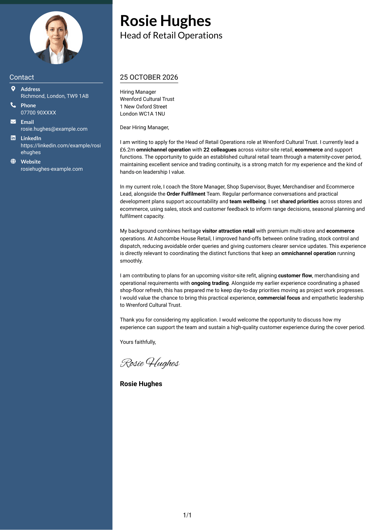 Cover letter example — page 1