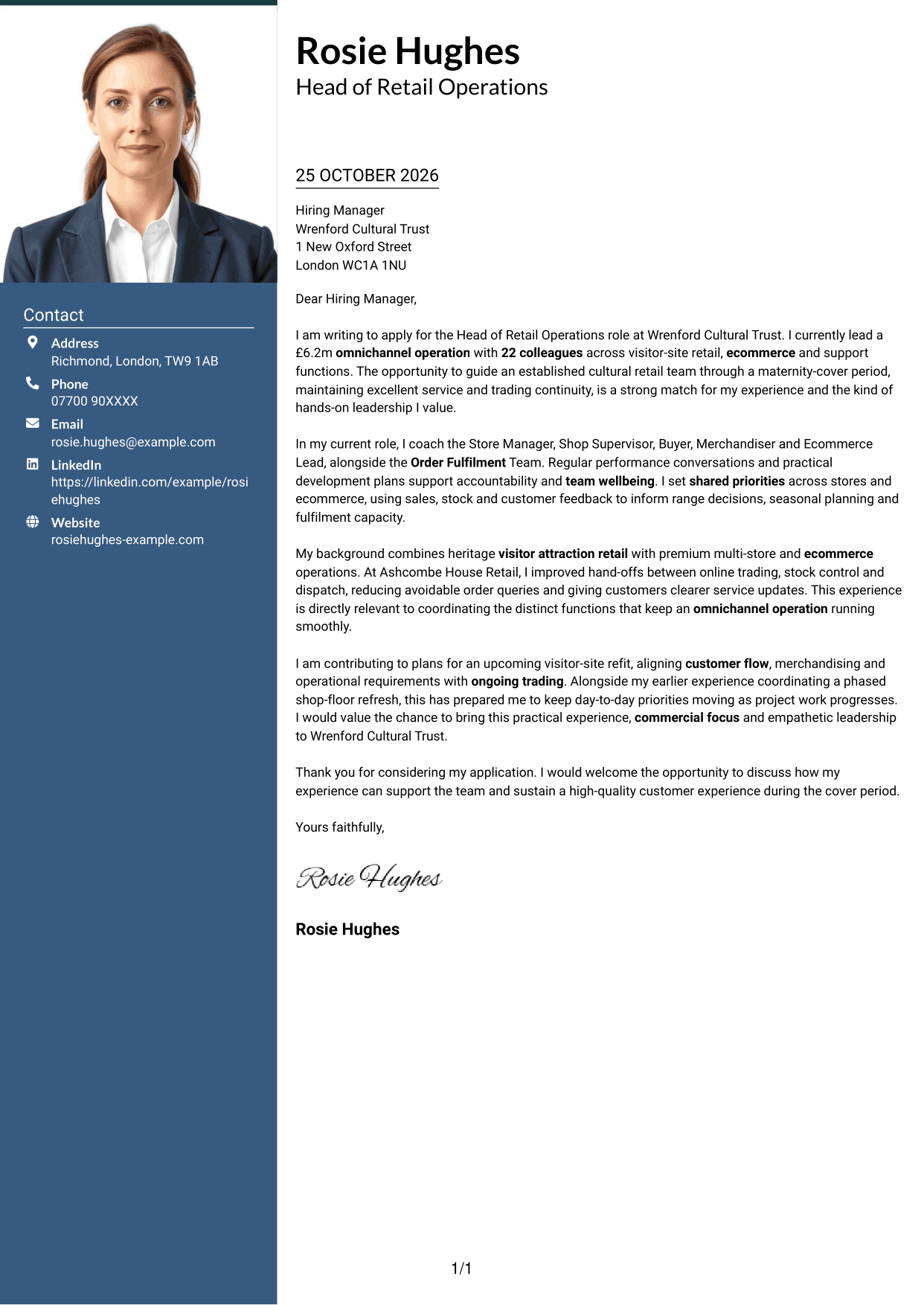 Cover letter example — page 1