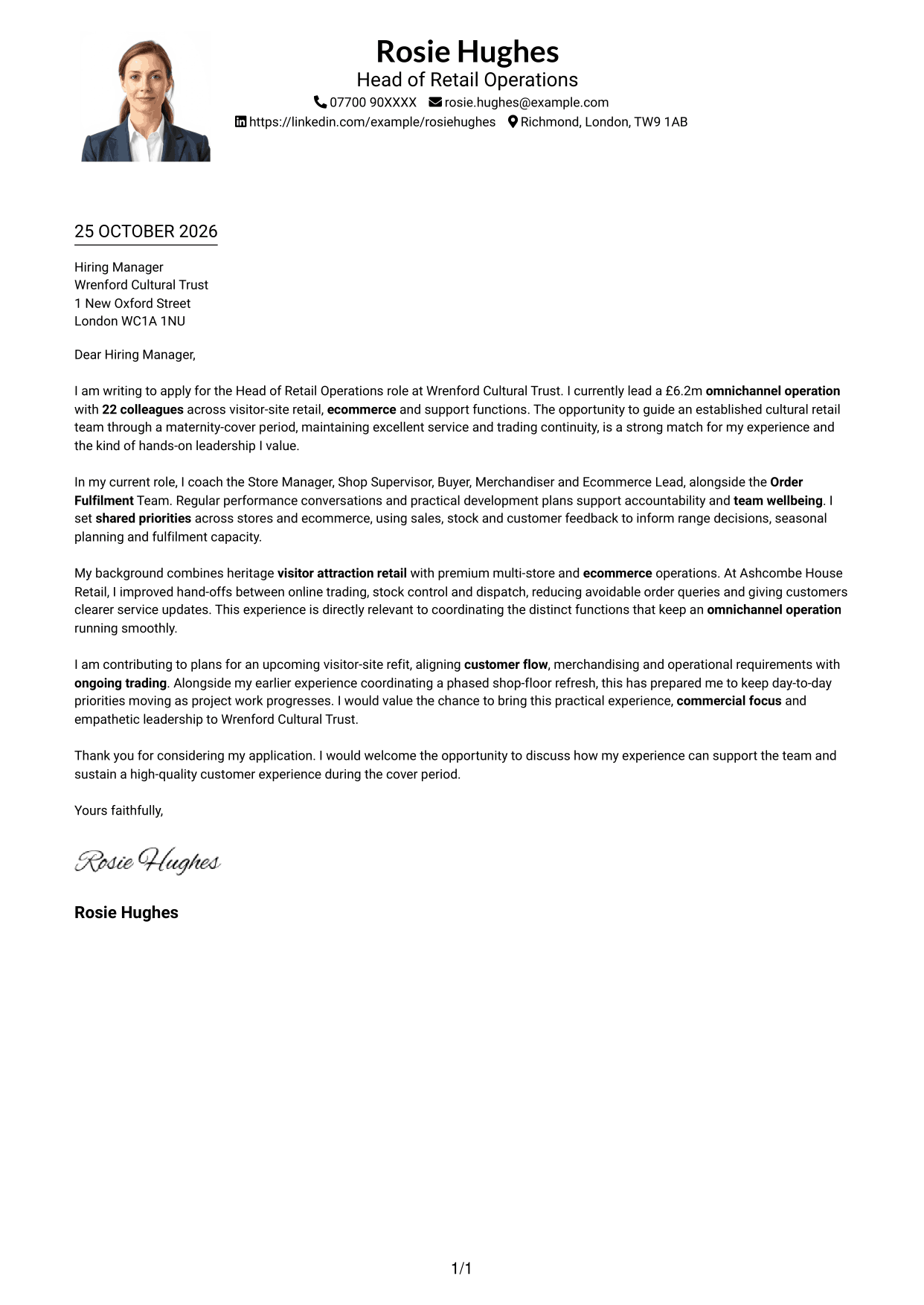 Cover letter example — page 1