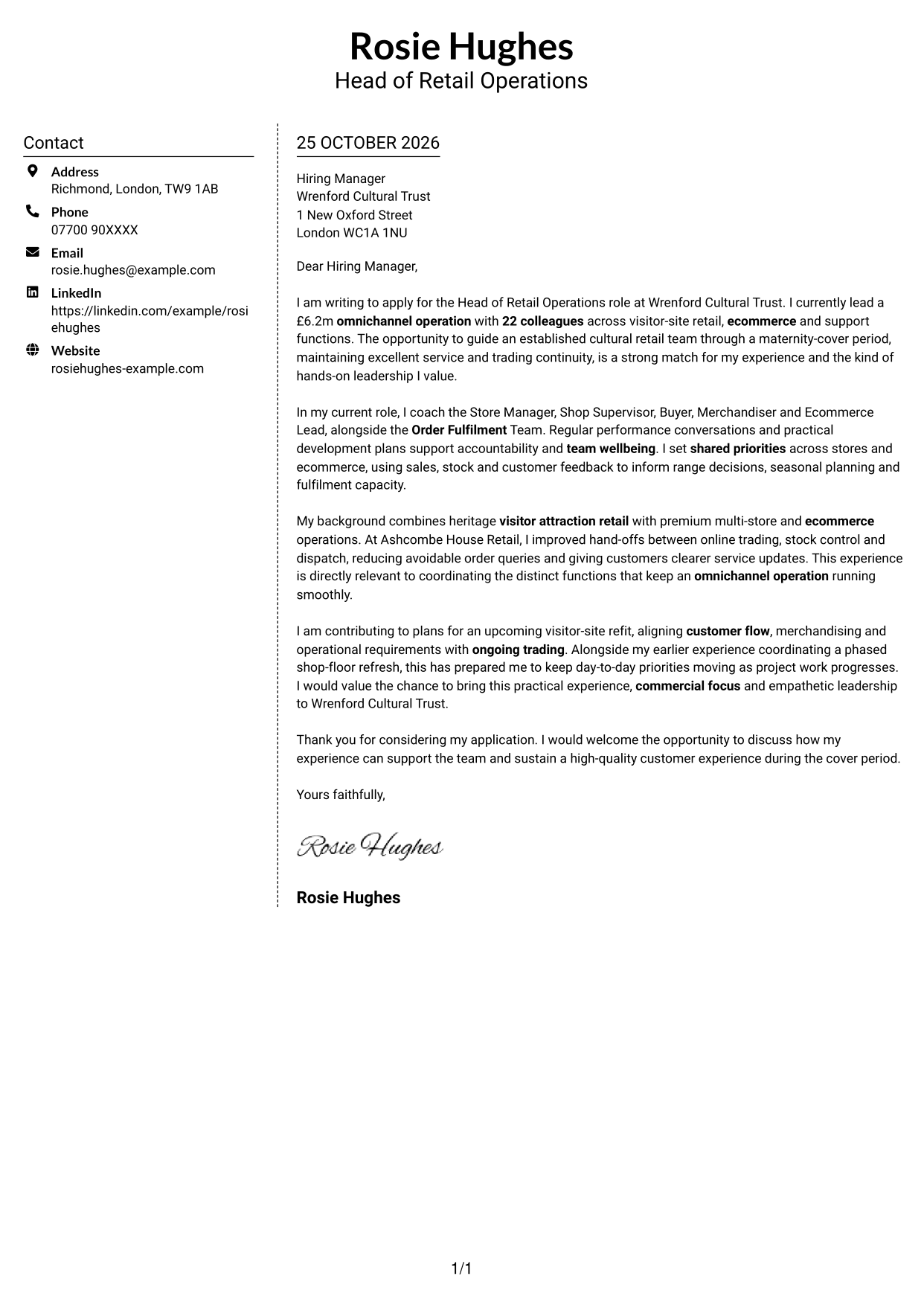 Cover letter example — page 1