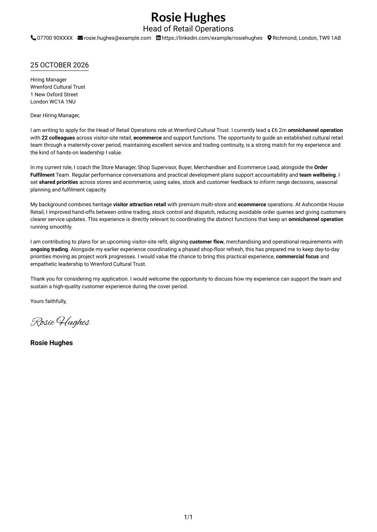 Cover letter example — page 1