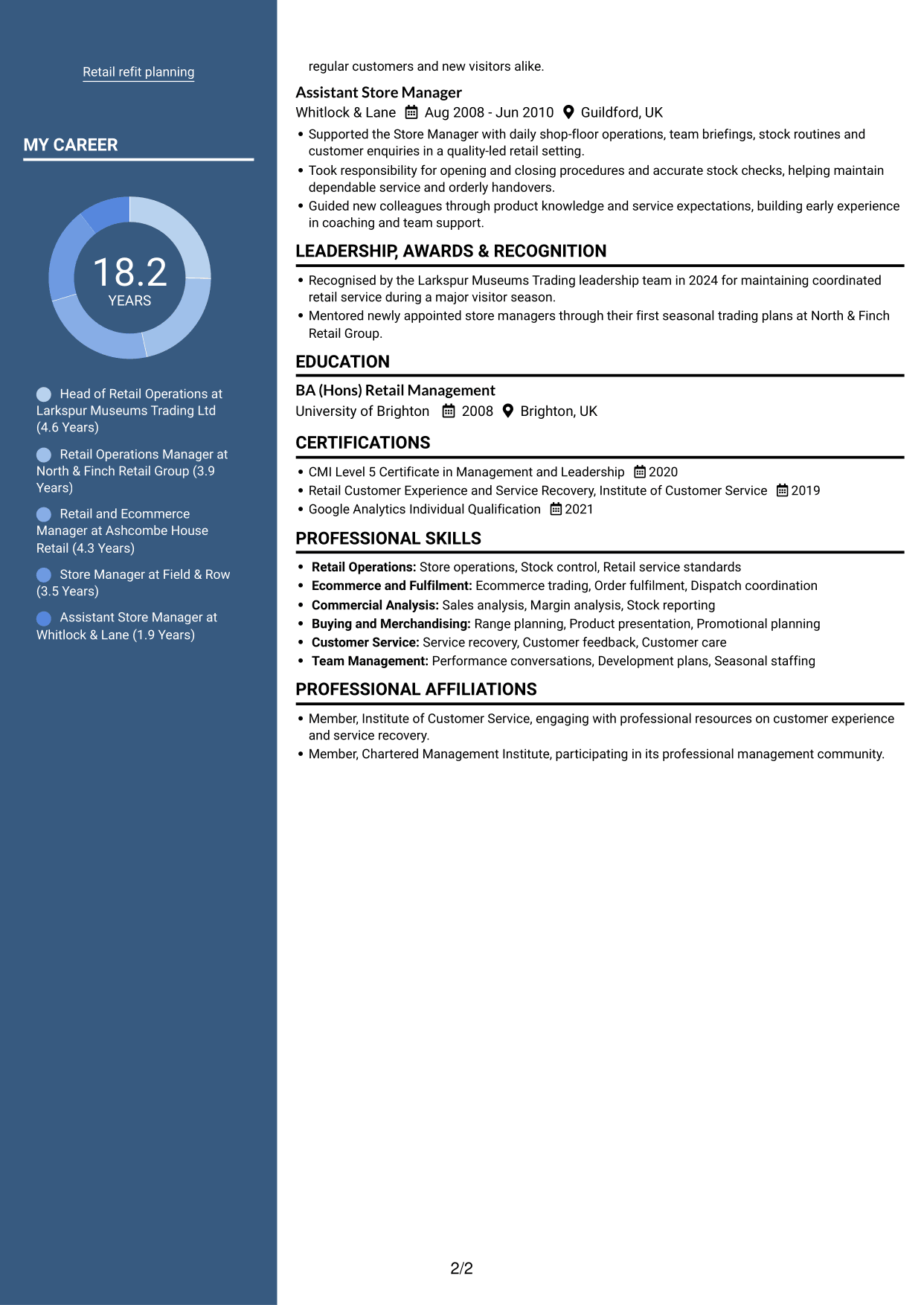 CV example — page 2
