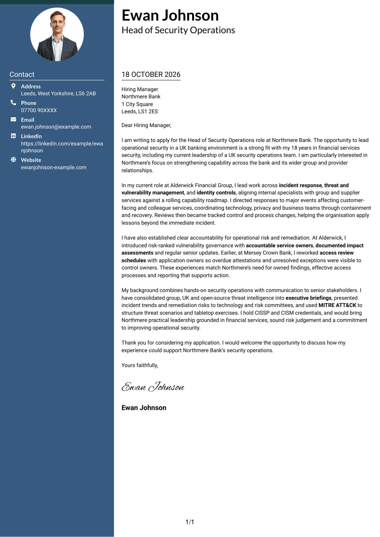 Cover letter example — page 1