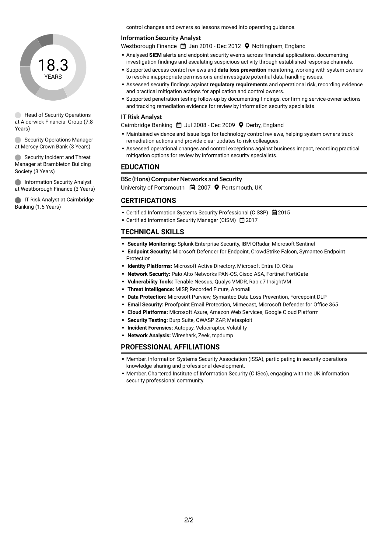 CV example — page 2