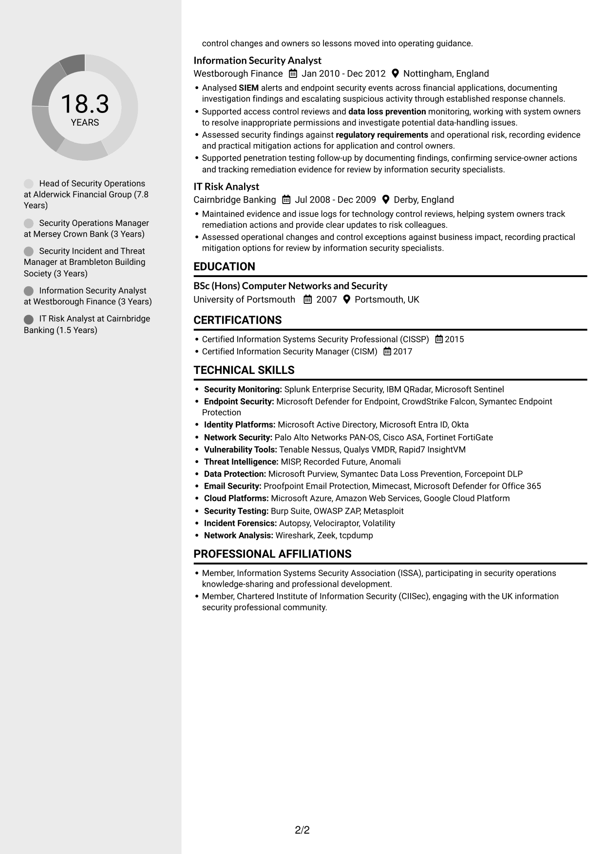 CV example — page 2