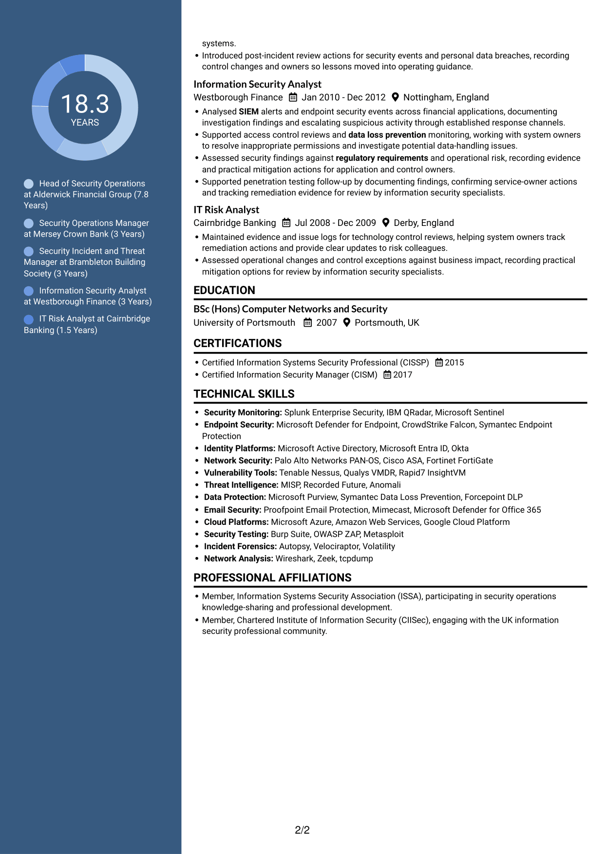 CV example — page 2