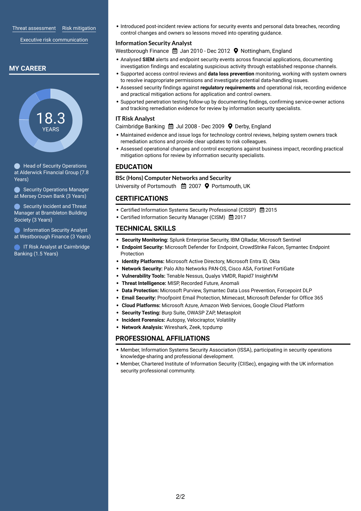 CV example — page 2
