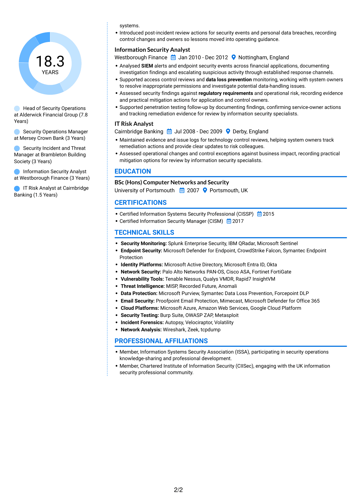 CV example — page 2