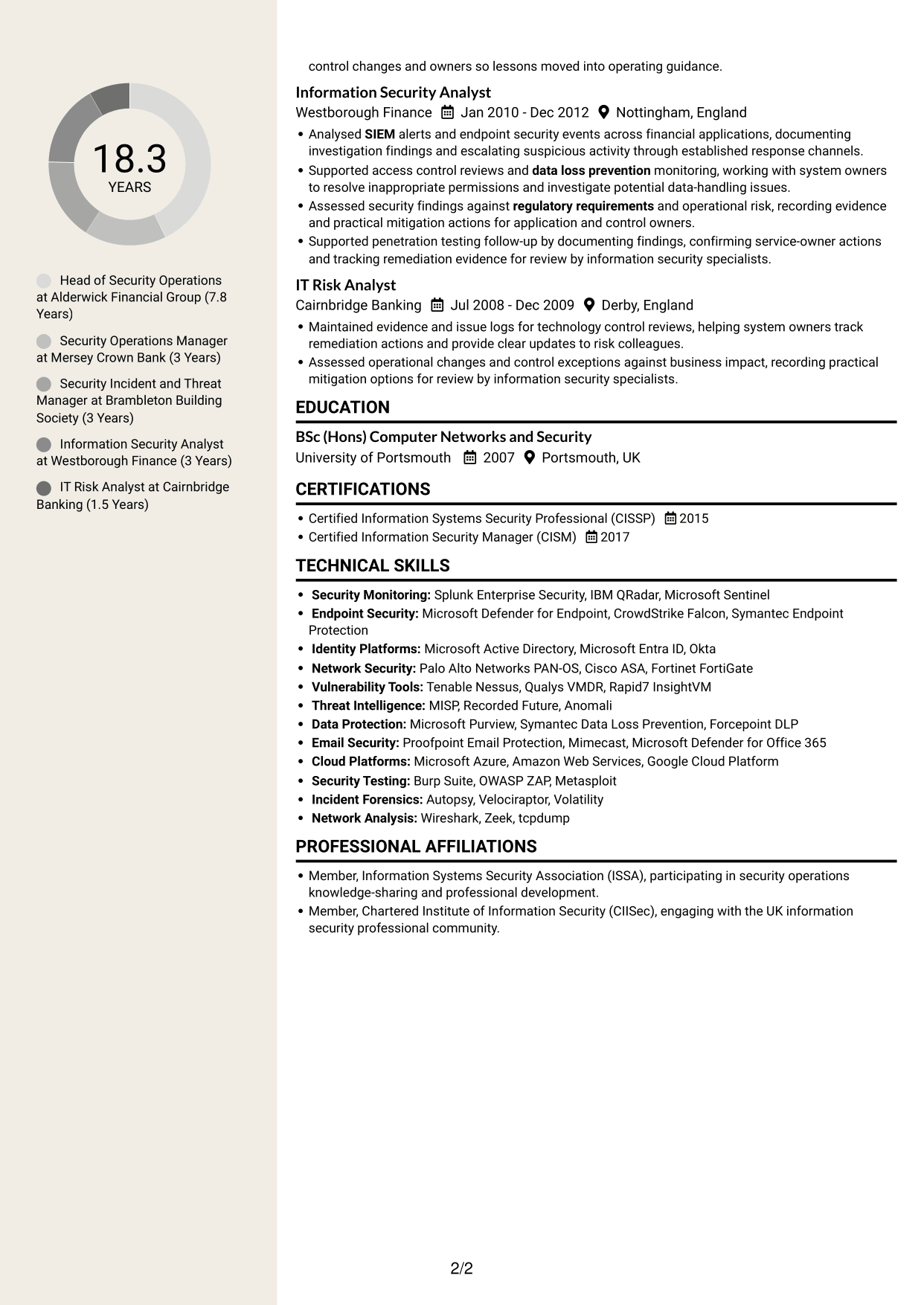 CV example — page 2