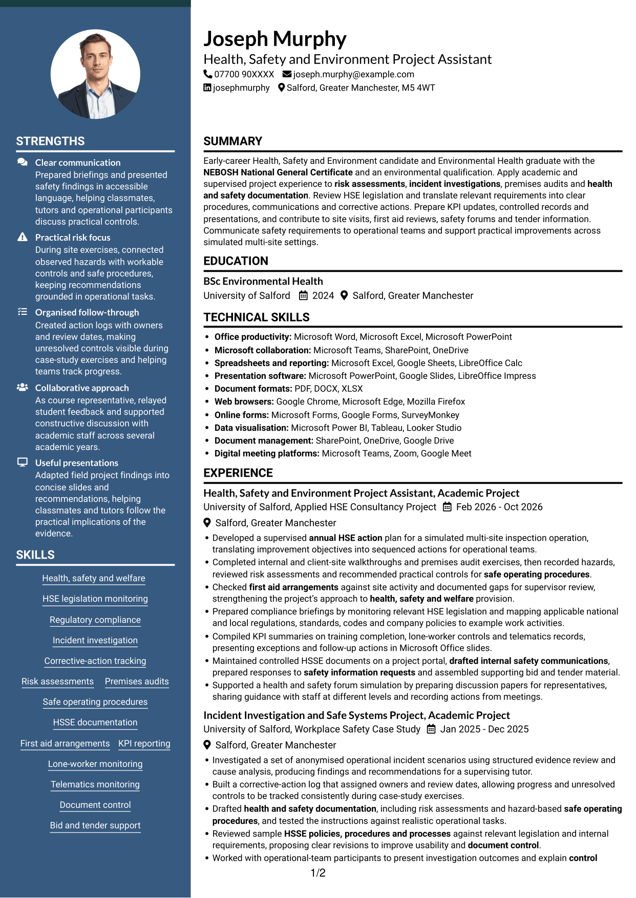 CV example — page 1