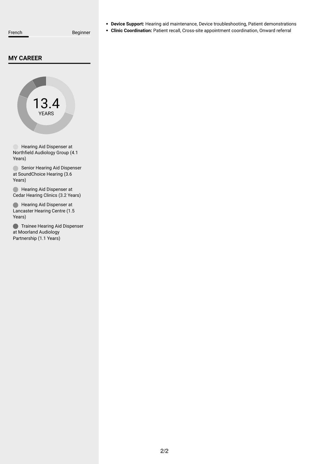 CV example — page 2