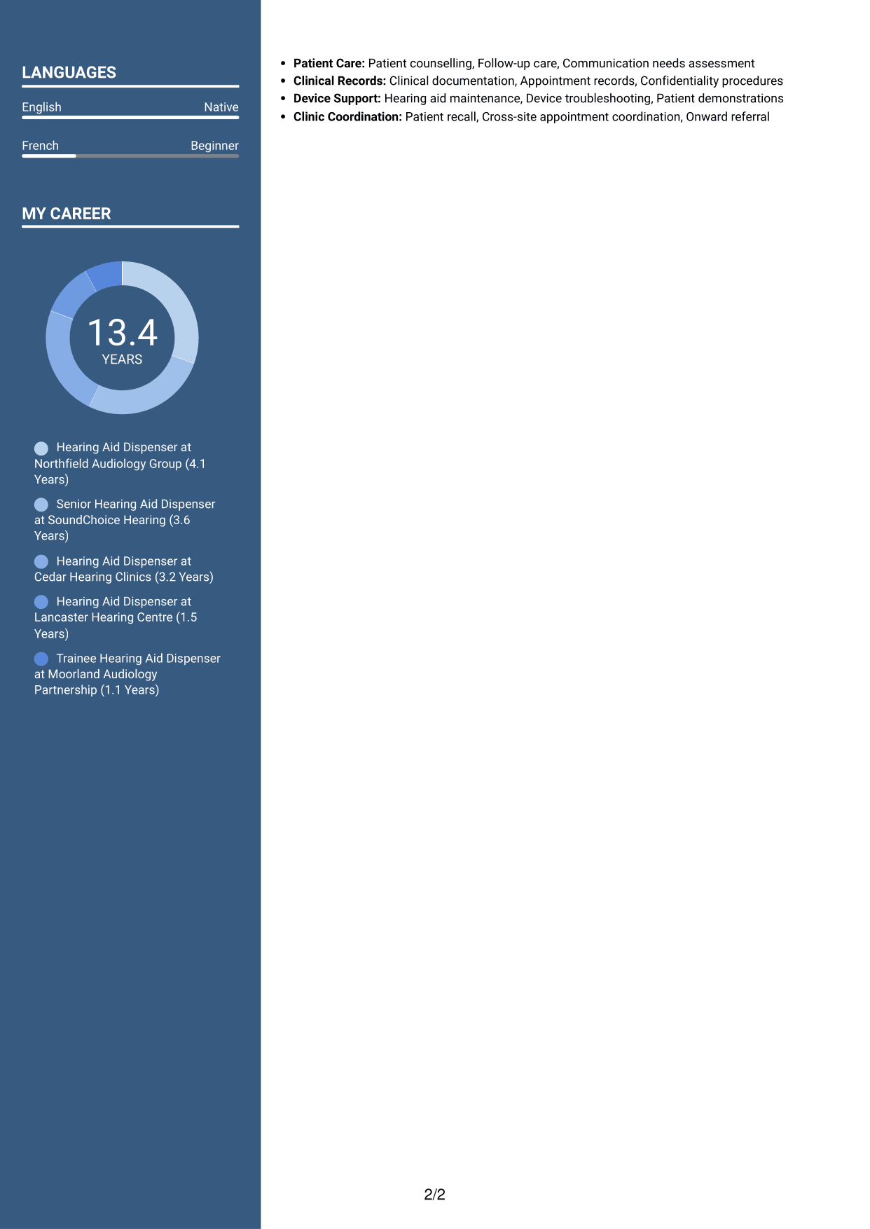 CV example — page 2