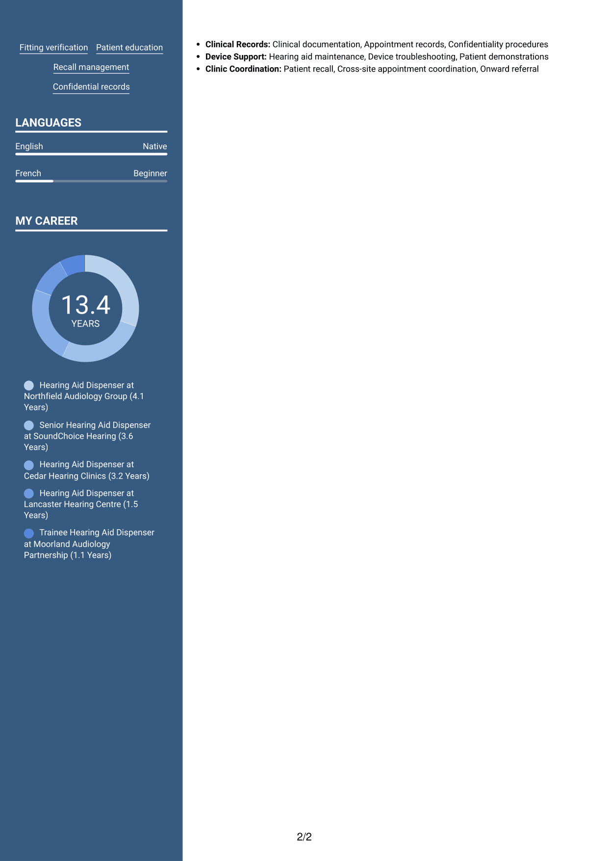 CV example — page 2