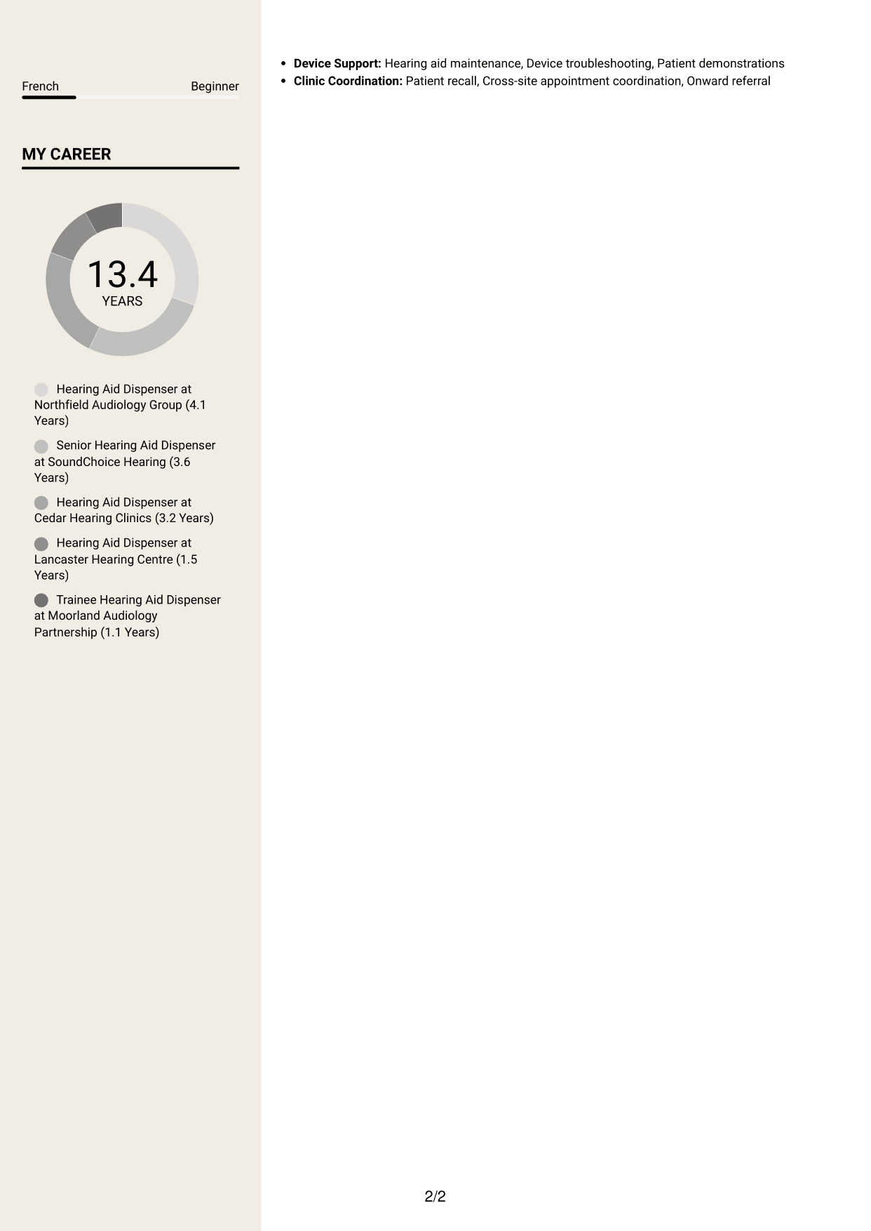 CV example — page 2