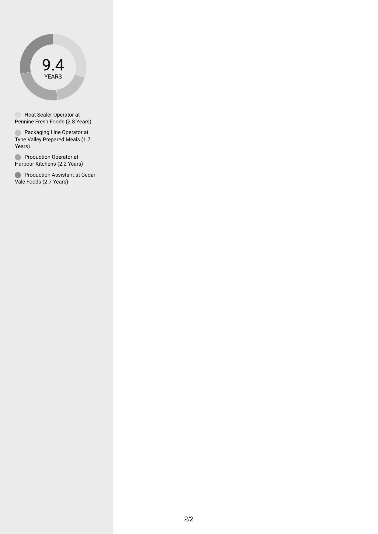 CV example — page 2
