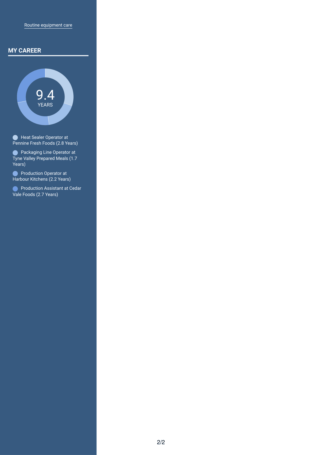 CV example — page 2
