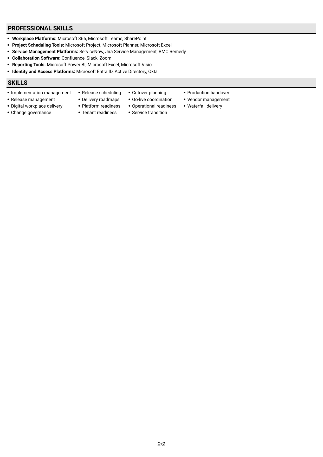 CV example — page 2