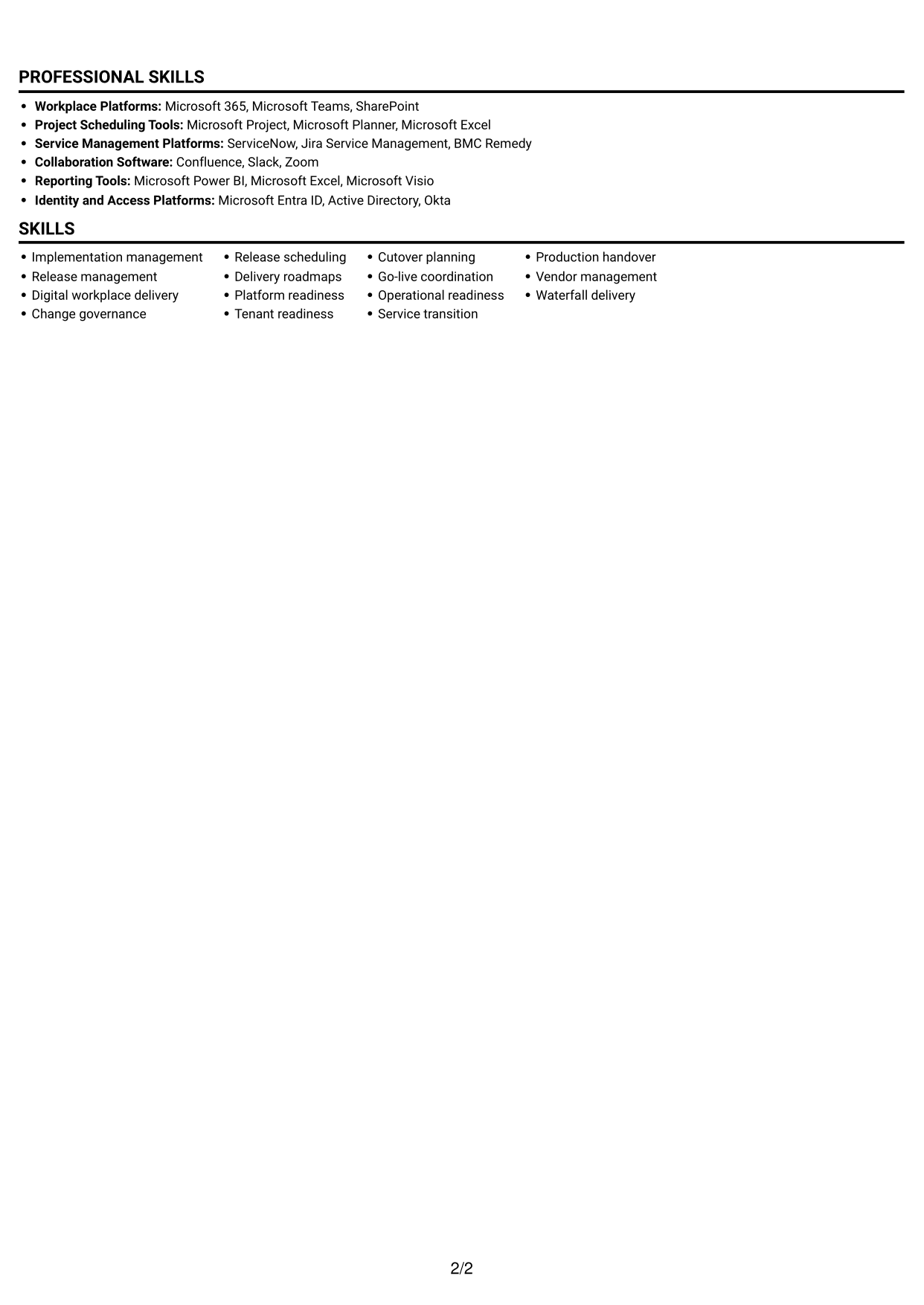CV example — page 2