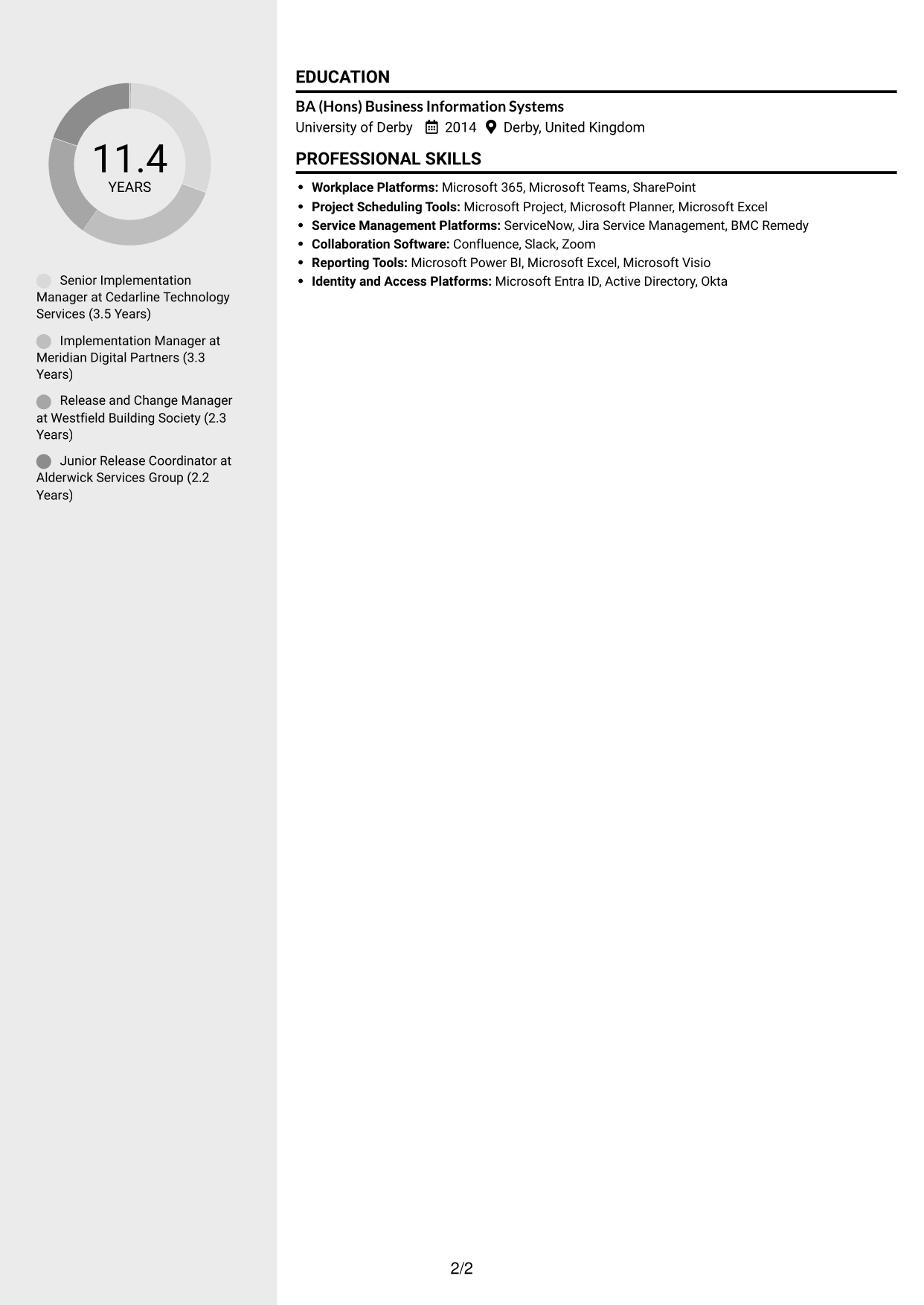 CV example — page 2