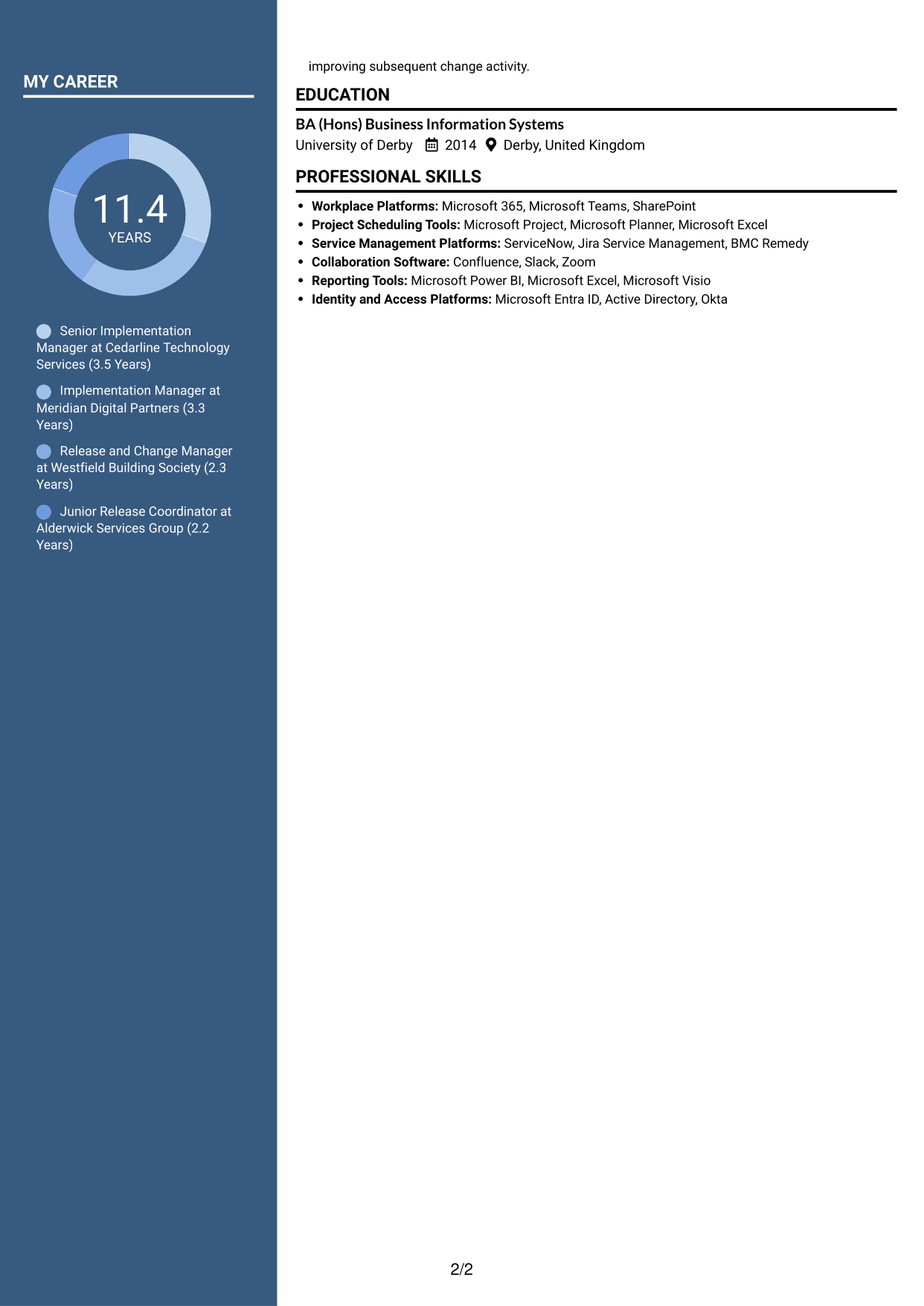 CV example — page 2