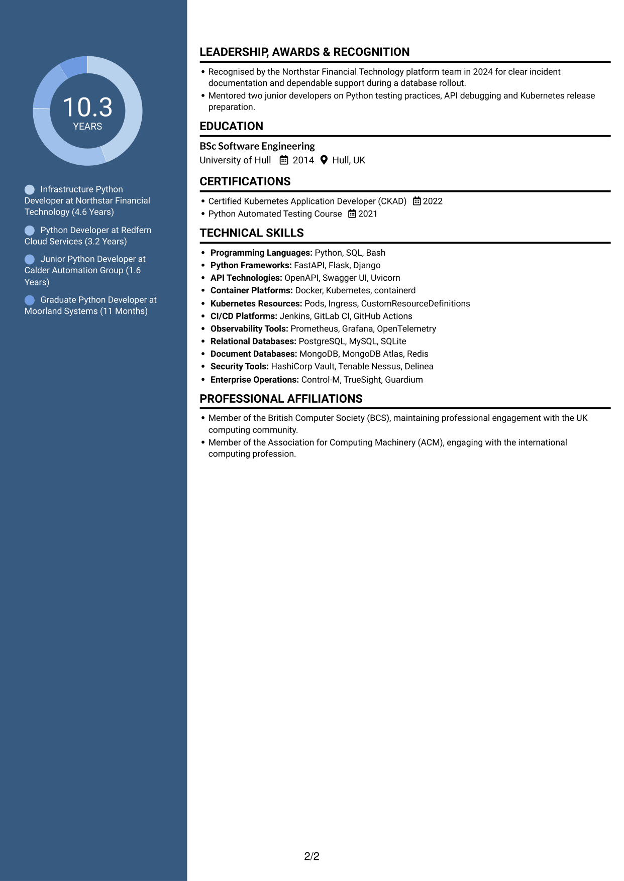 CV example — page 2