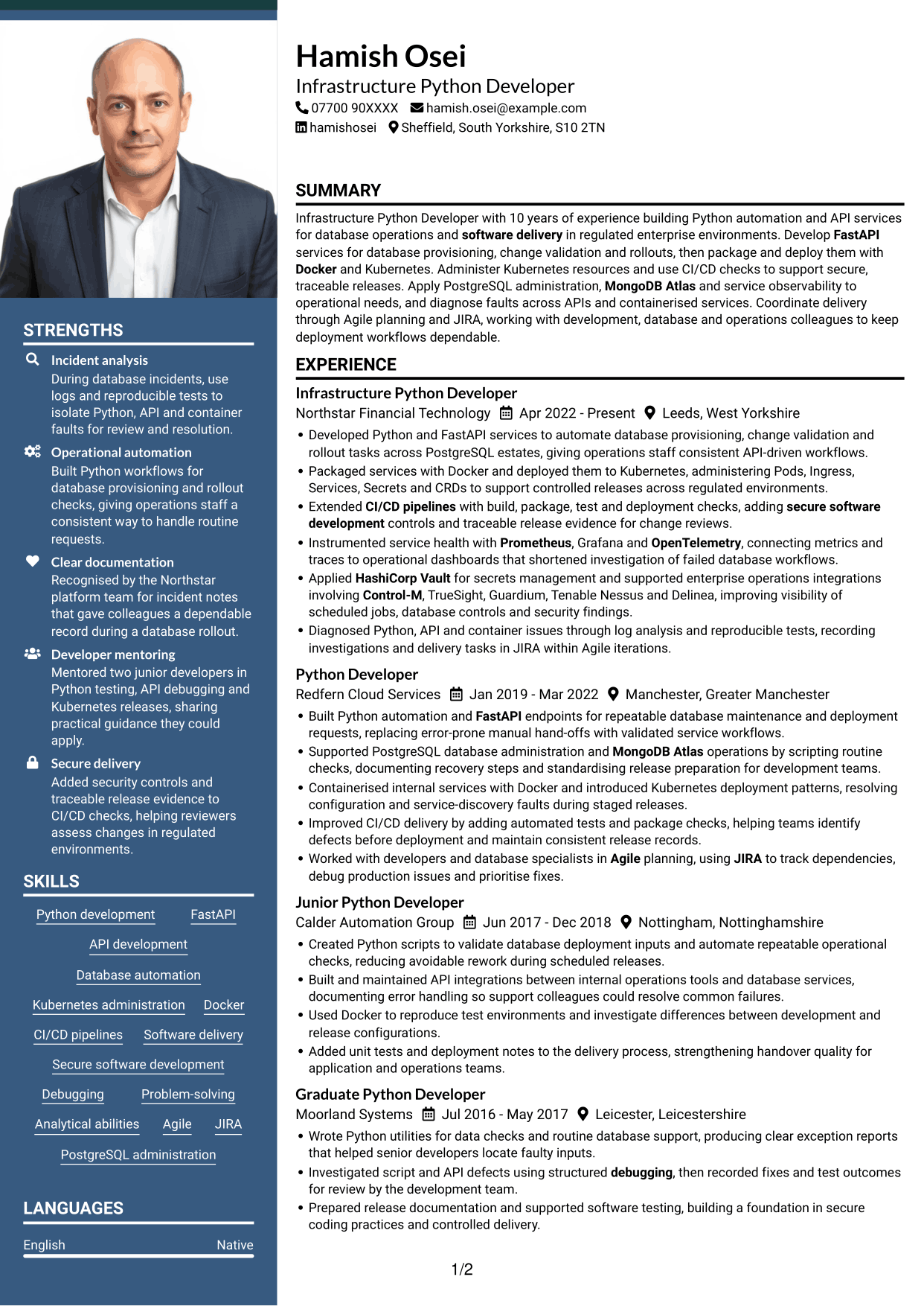 CV example — page 1