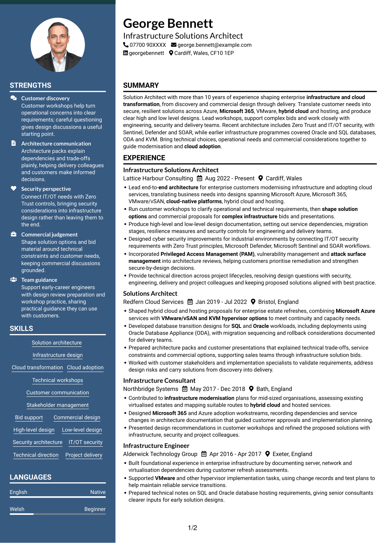 CV example — page 1