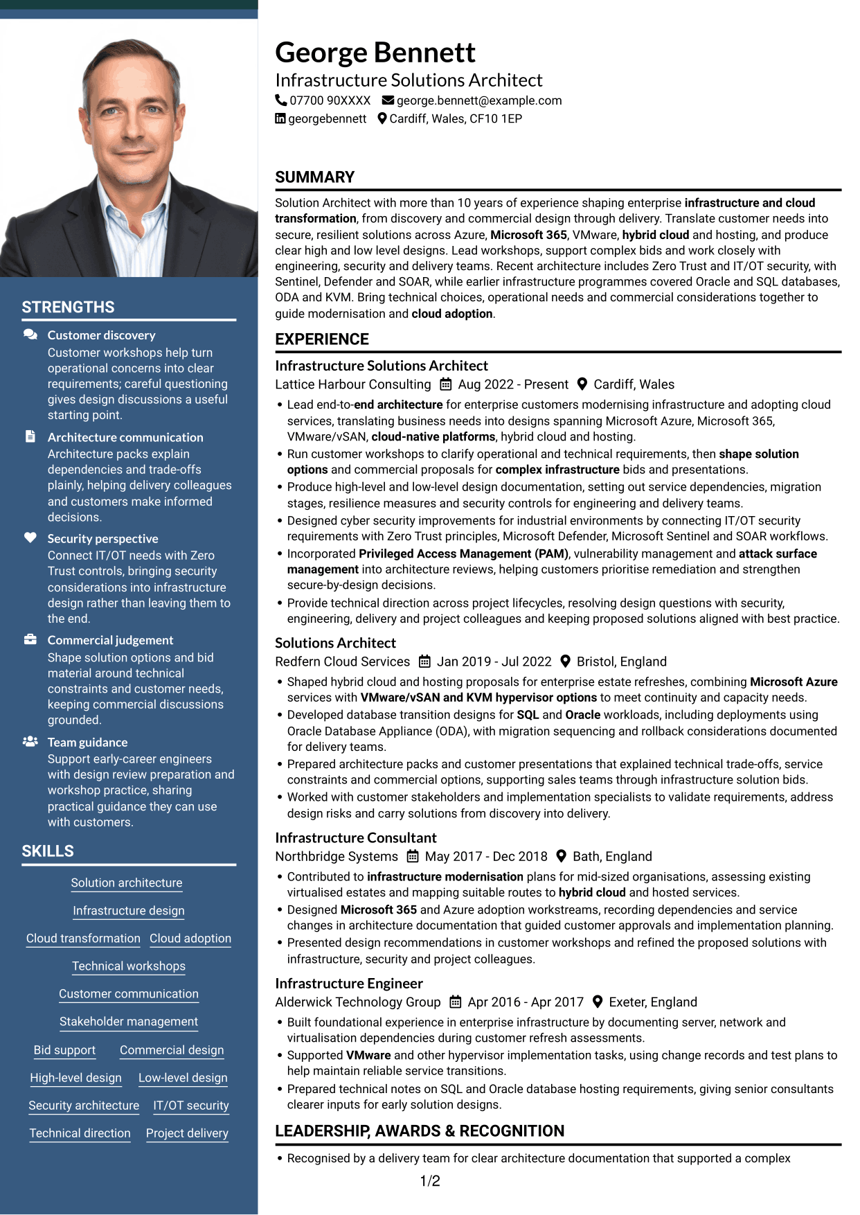 CV example — page 1