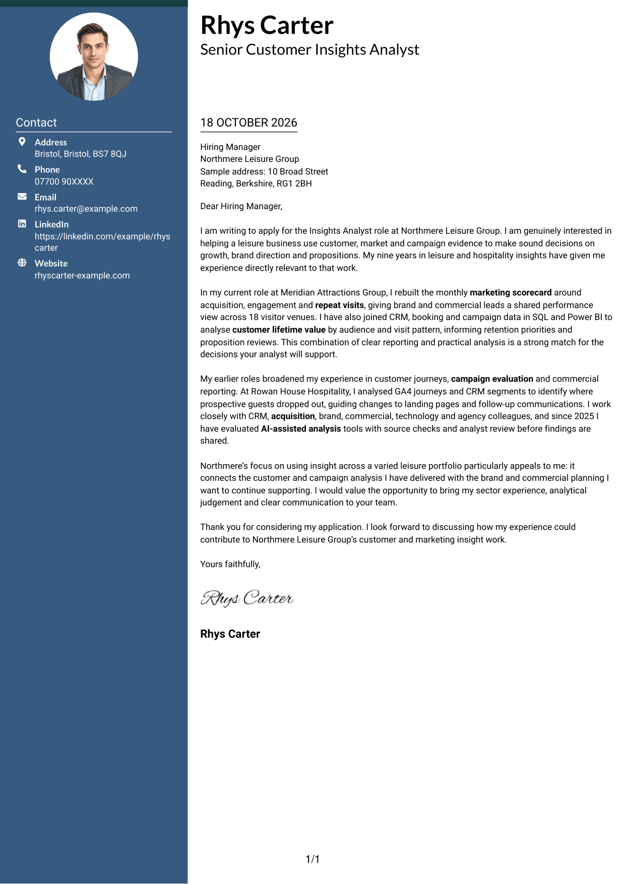 Cover letter example — page 1