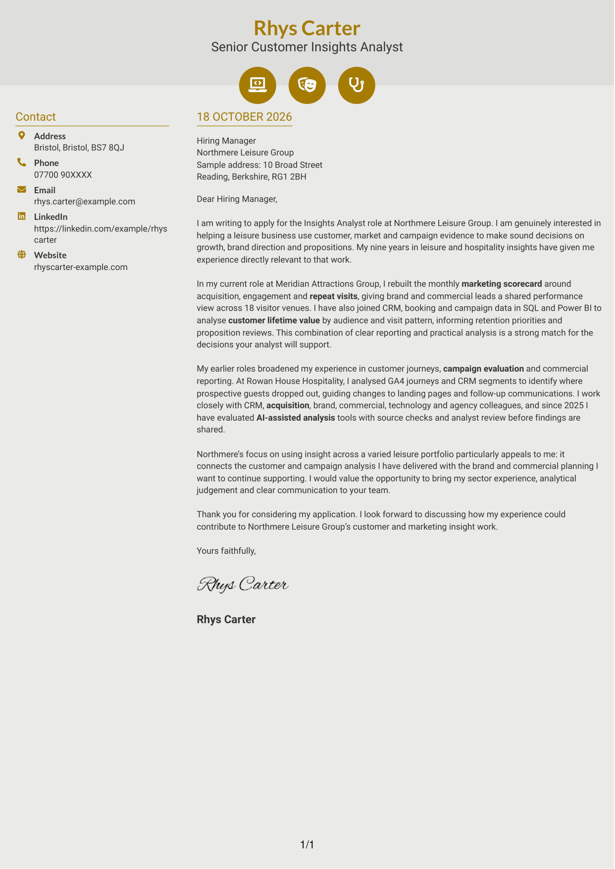 Cover letter example — page 1