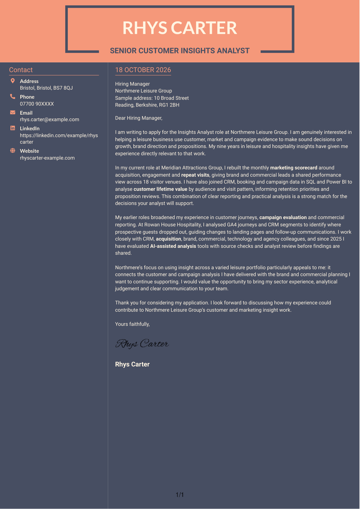 Cover letter example — page 1