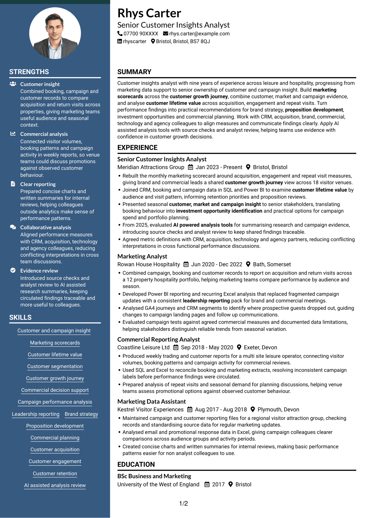 CV example — page 1