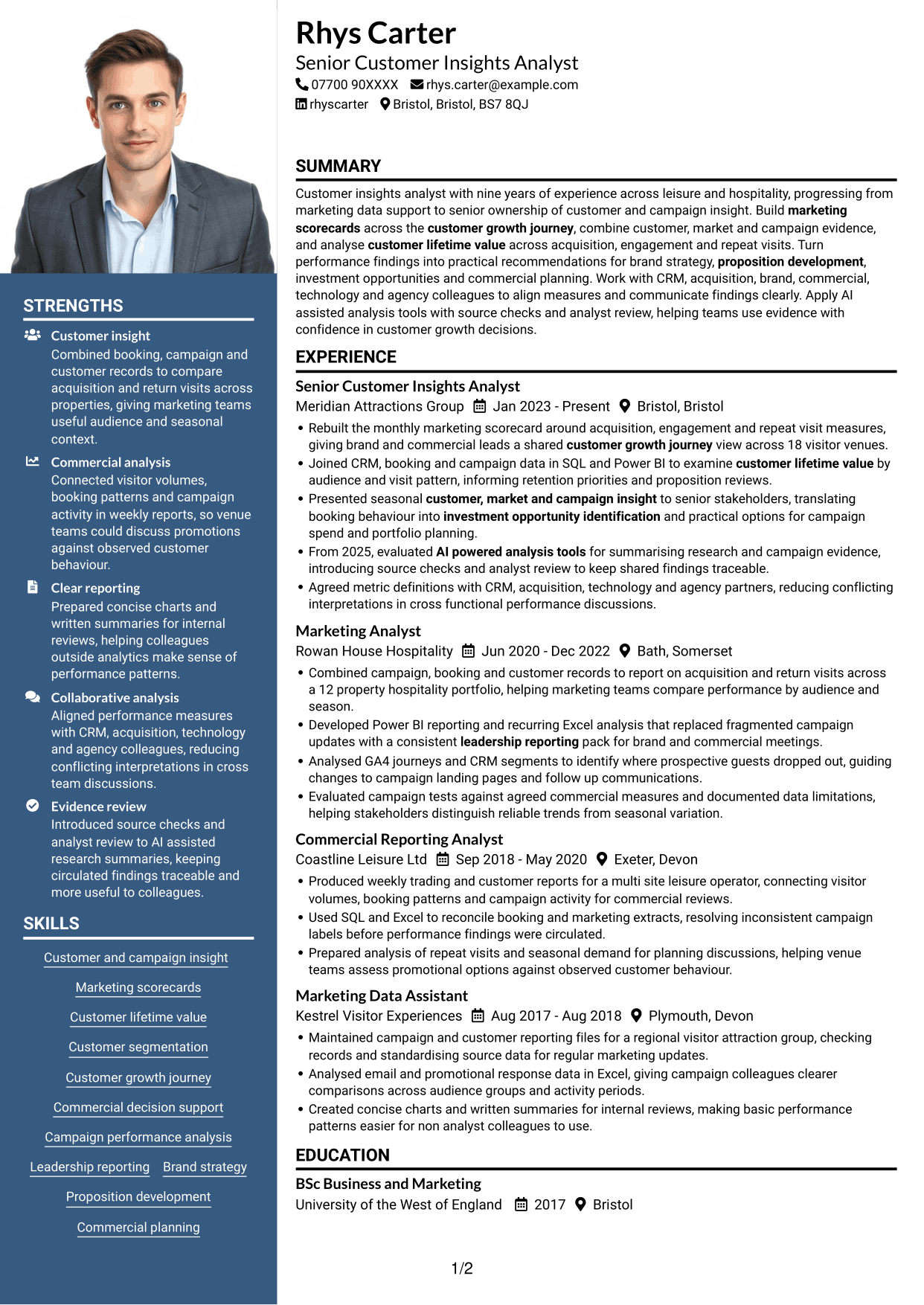 CV example — page 1