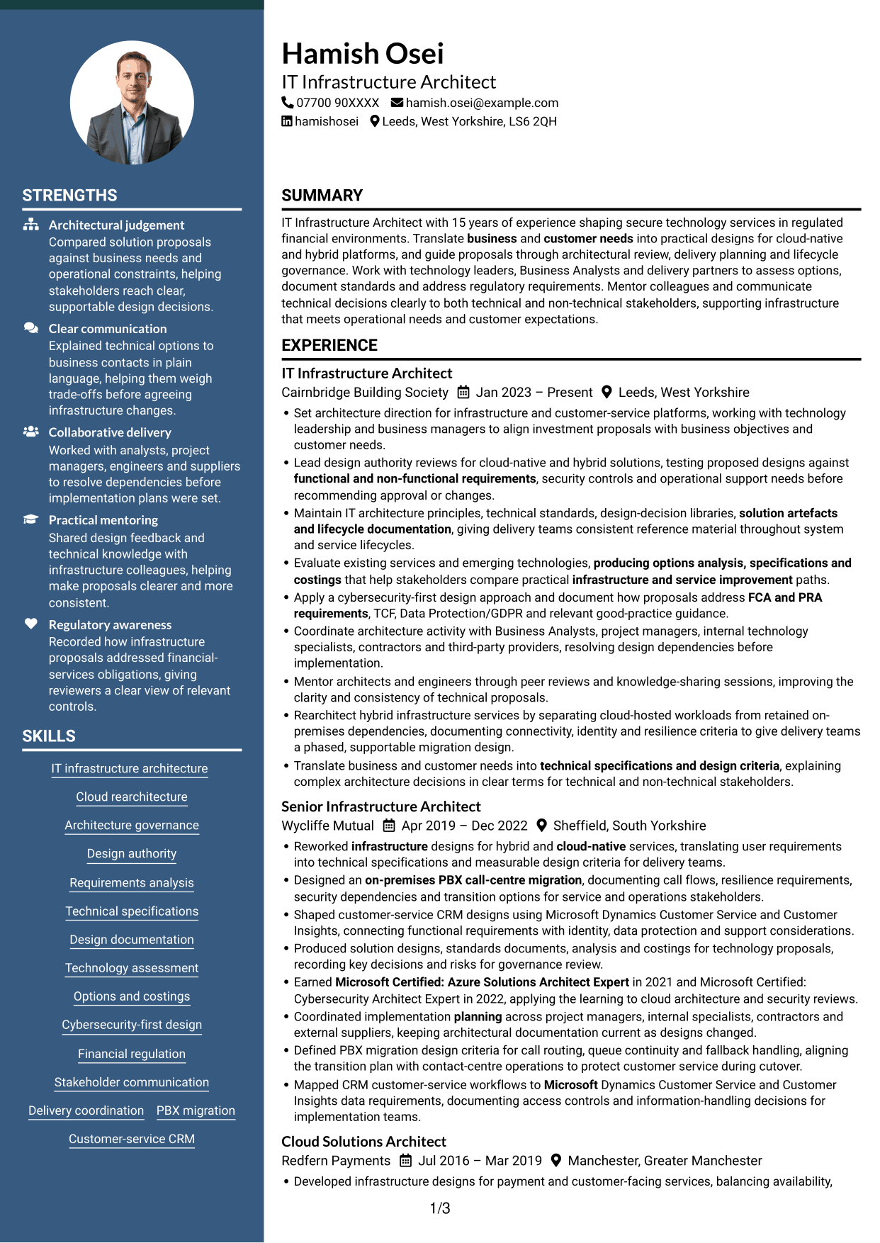 CV example — page 1
