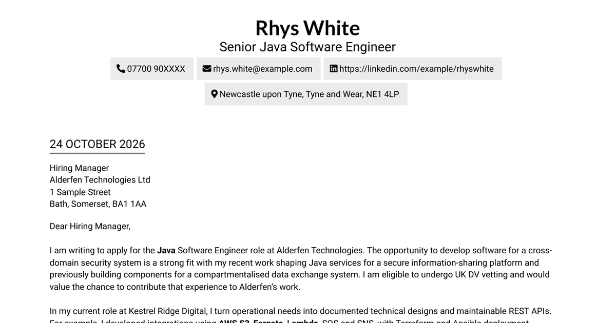 7 Java Software Engineer - Cross-Domain Security Cover Letter Templates with Example