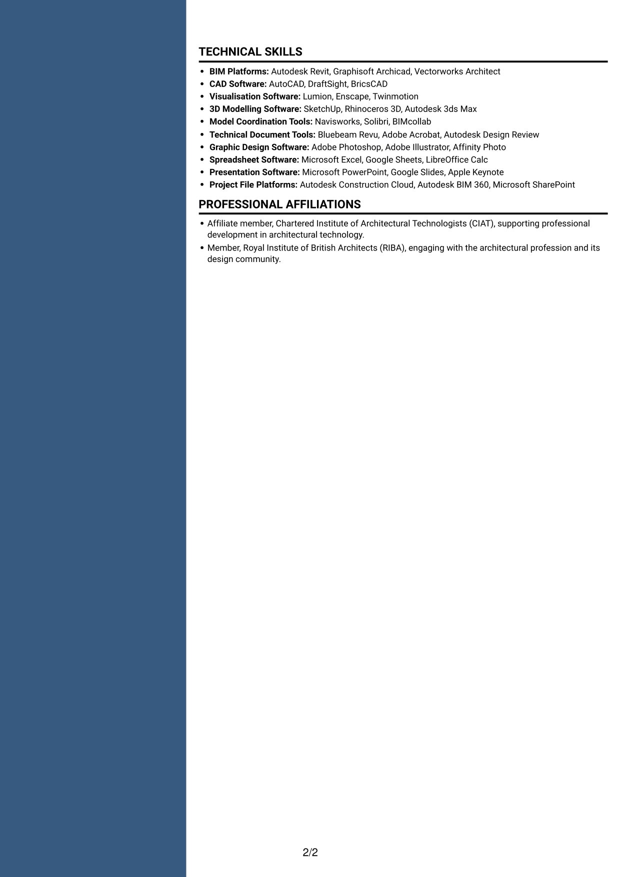 CV example — page 2