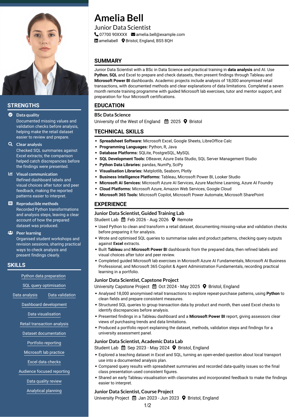 CV example — page 1